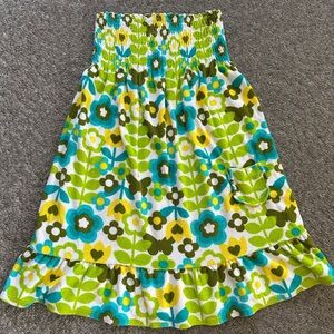 No Boundaries Strapless Floral Terry Cloth Dress